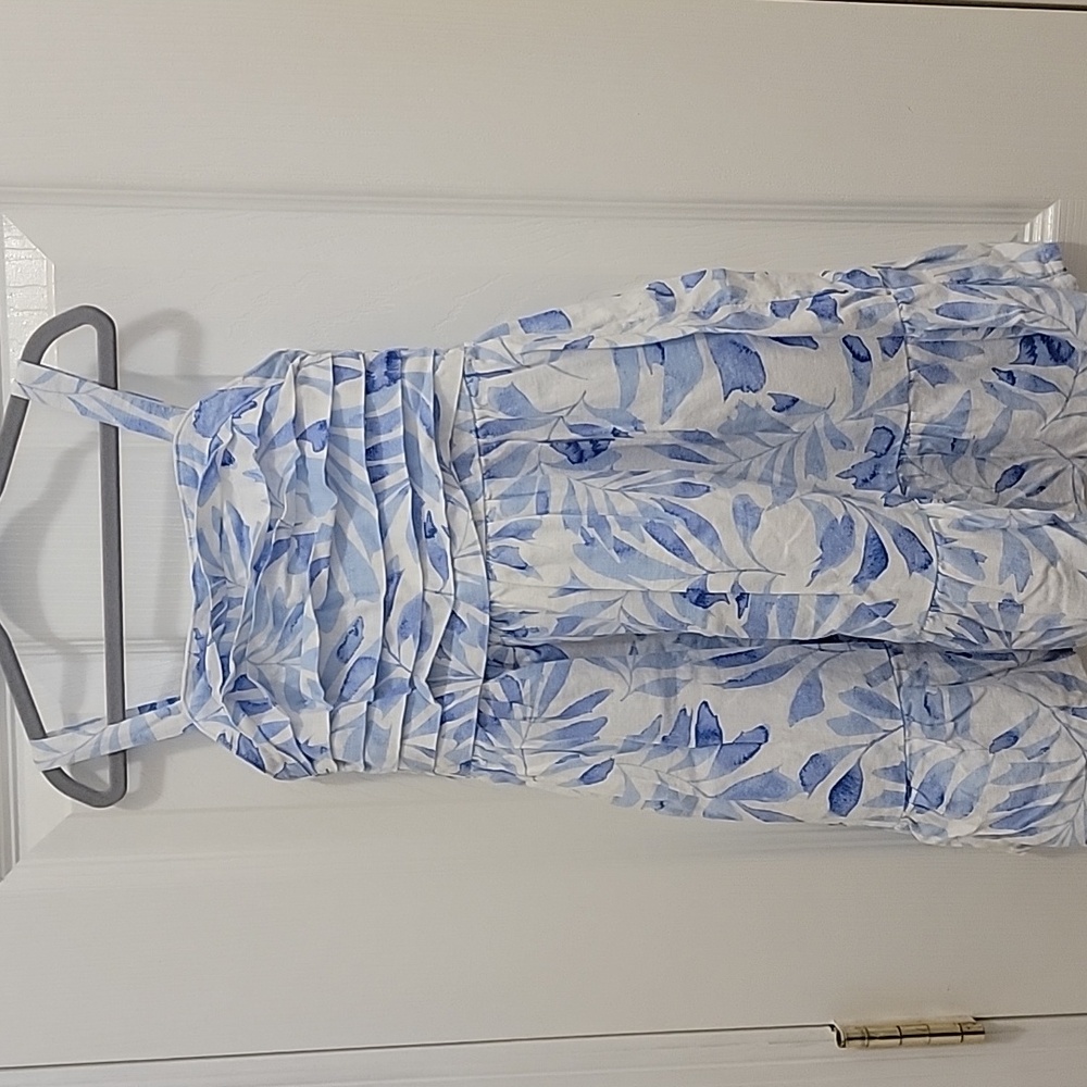 Blue and White Floral Dress